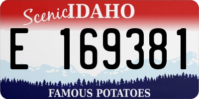 ID license plate E169381