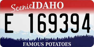 ID license plate E169394