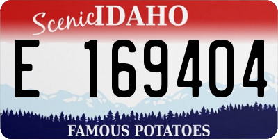 ID license plate E169404
