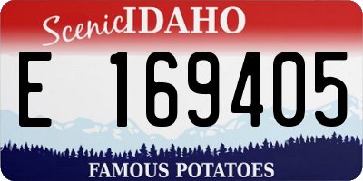 ID license plate E169405