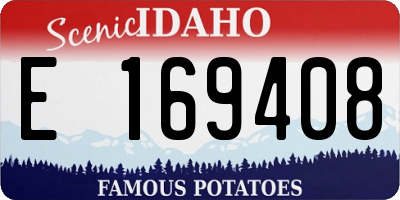 ID license plate E169408