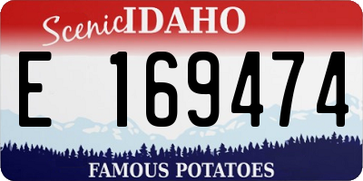 ID license plate E169474