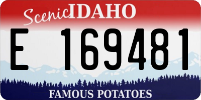 ID license plate E169481