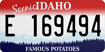 ID license plate E169494