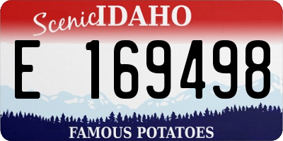 ID license plate E169498