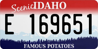 ID license plate E169651