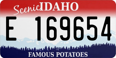 ID license plate E169654