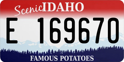 ID license plate E169670