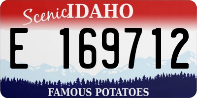 ID license plate E169712