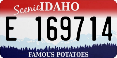 ID license plate E169714