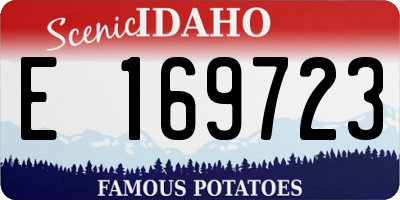 ID license plate E169723