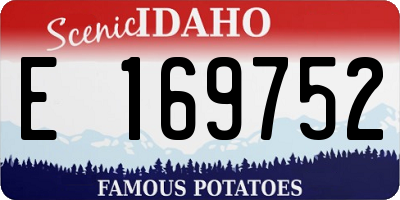 ID license plate E169752