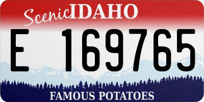 ID license plate E169765