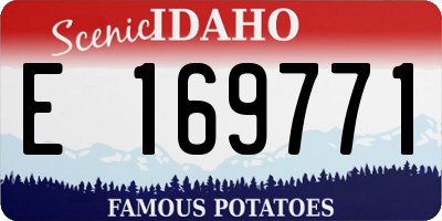 ID license plate E169771