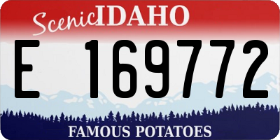 ID license plate E169772