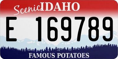 ID license plate E169789