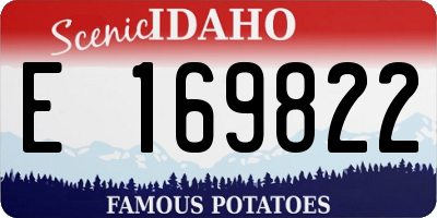 ID license plate E169822