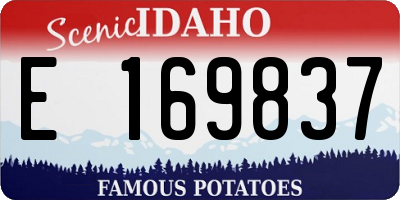 ID license plate E169837