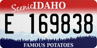ID license plate E169838