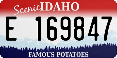 ID license plate E169847