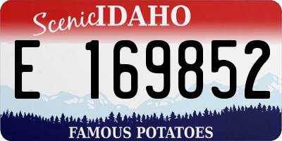 ID license plate E169852