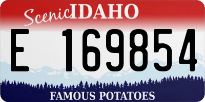 ID license plate E169854