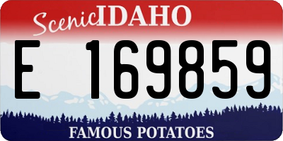 ID license plate E169859