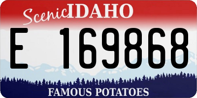 ID license plate E169868