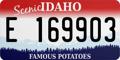 ID license plate E169903