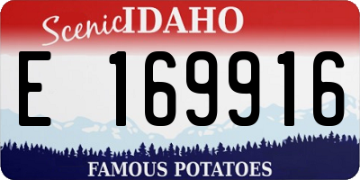 ID license plate E169916