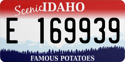 ID license plate E169939