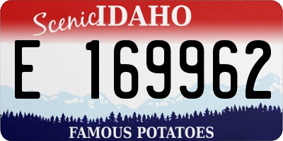 ID license plate E169962