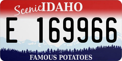 ID license plate E169966