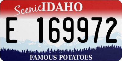 ID license plate E169972