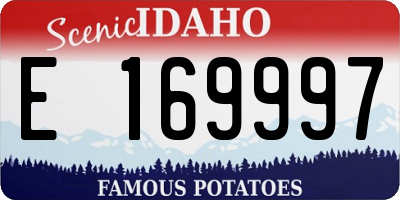 ID license plate E169997