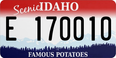 ID license plate E170010