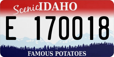 ID license plate E170018