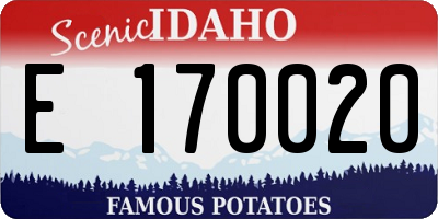 ID license plate E170020