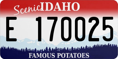 ID license plate E170025