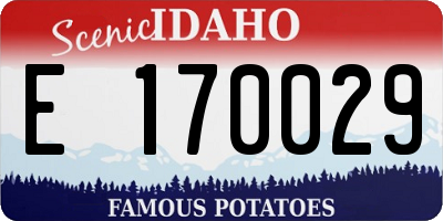 ID license plate E170029