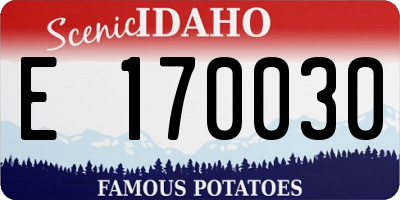 ID license plate E170030