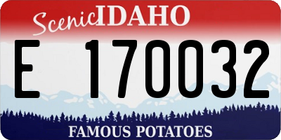 ID license plate E170032