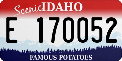 ID license plate E170052
