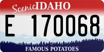 ID license plate E170068