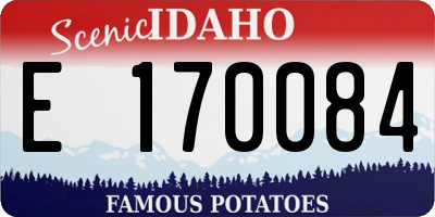 ID license plate E170084