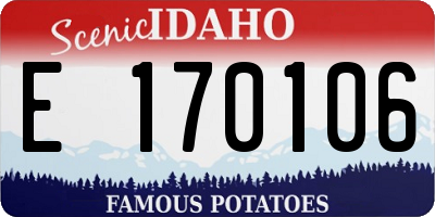 ID license plate E170106