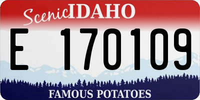 ID license plate E170109