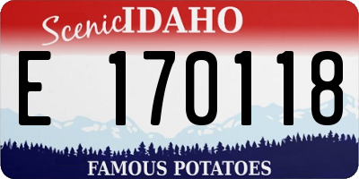 ID license plate E170118