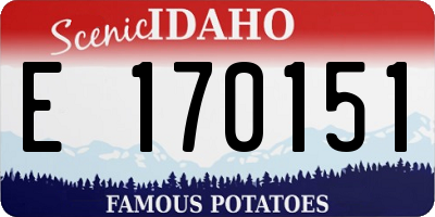 ID license plate E170151
