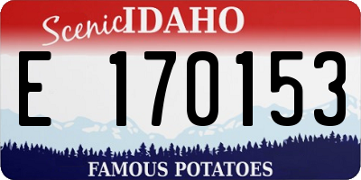 ID license plate E170153